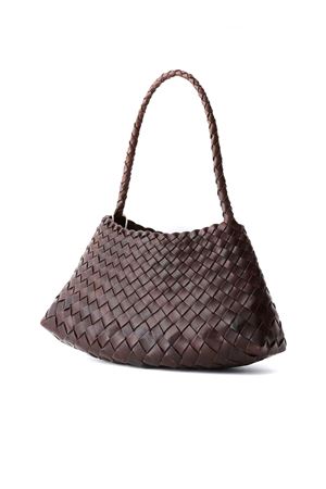 Dark brown Rosanna woven leather bag DRAGON DIFFUSION | 8943DGS6MATDKBROWN